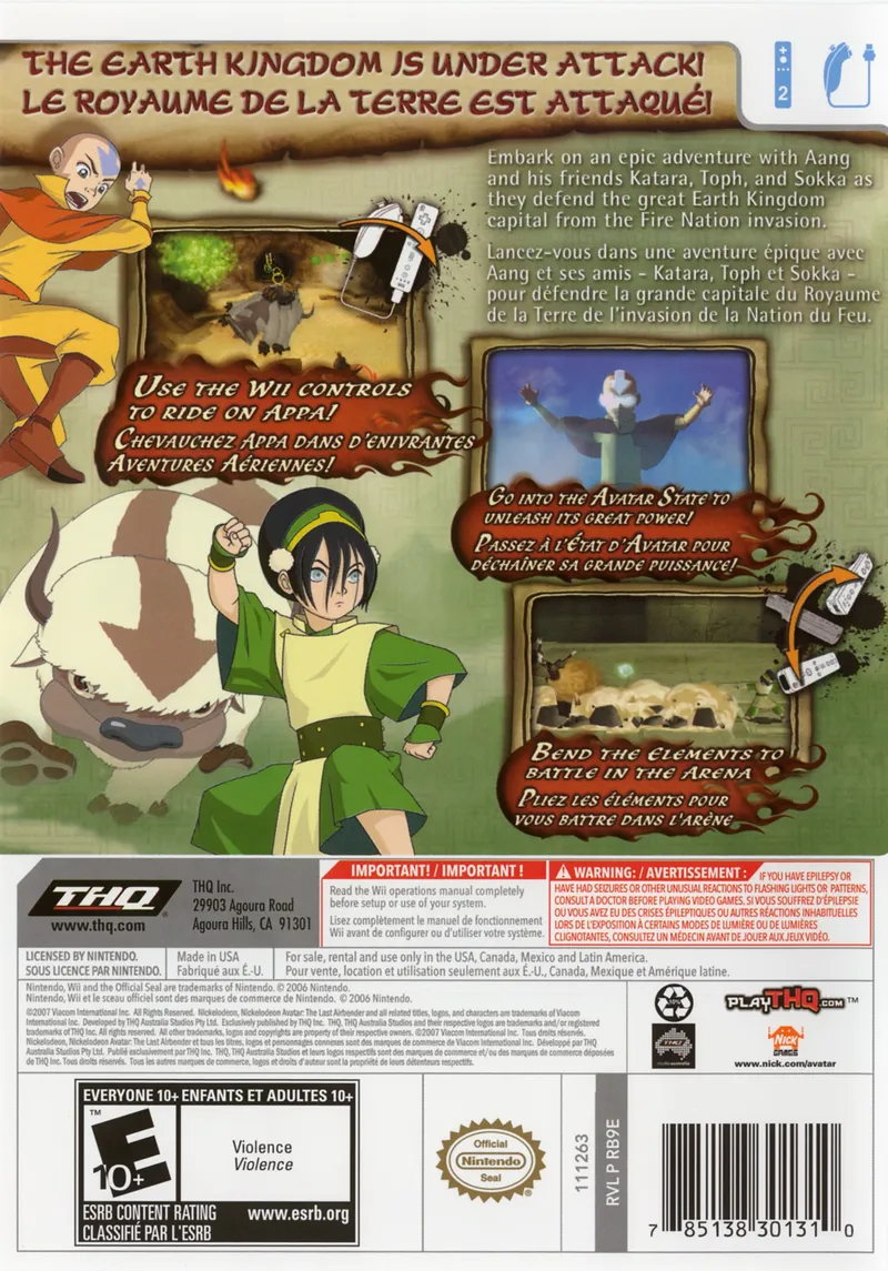 Avatar: The Last Airbender: The Burning Earth box back