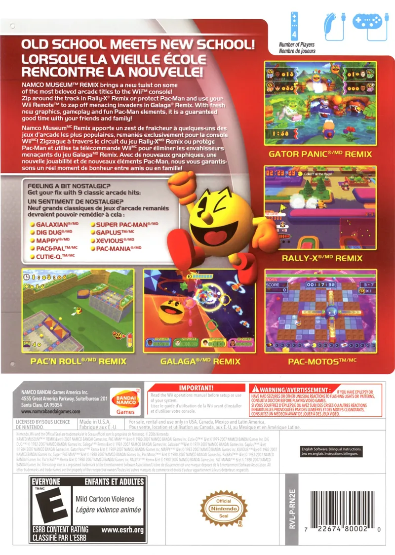 Namco Museum Remix box back