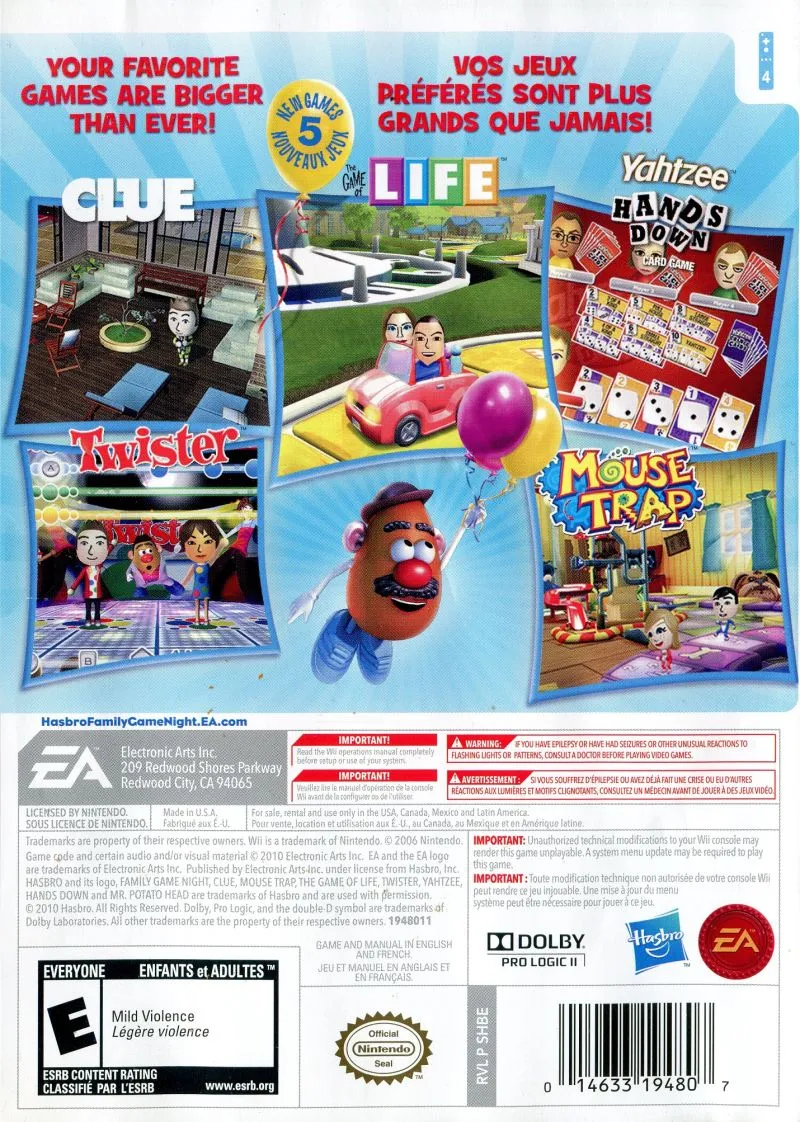 Hasbro: Family Game Night 3 box back