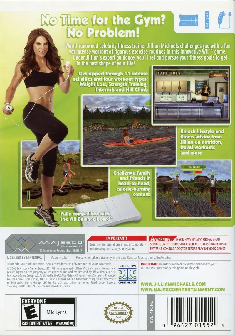 Jillian Michaels Fitness Ultimatum 2009 box back
