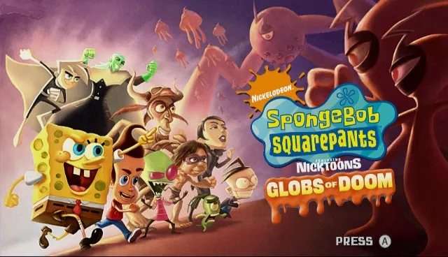 Backdrop artwork for SpongeBob SquarePants featuring Nicktoons: Globs of Doom