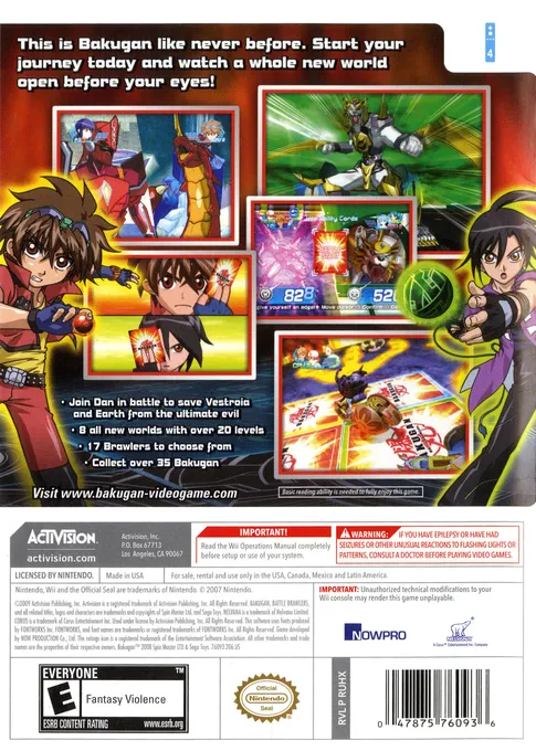 Bakugan: Battle Brawlers box back