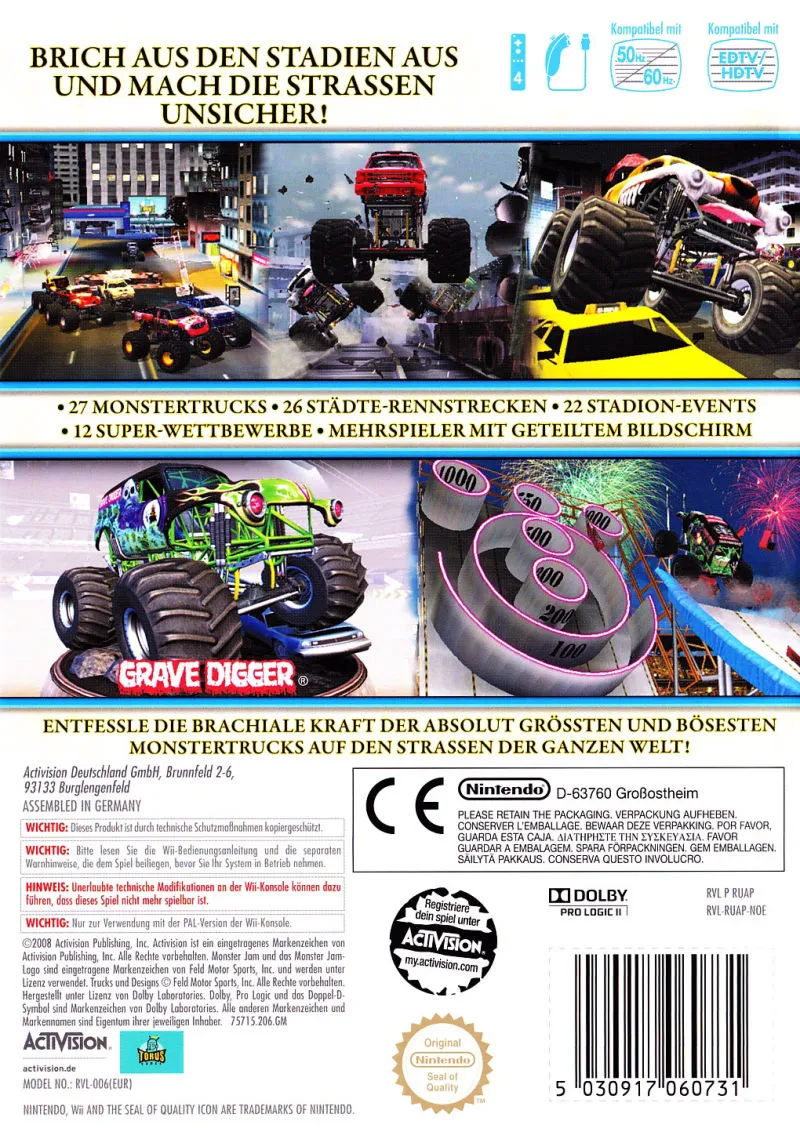 Monster Jam: Urban Assault box back