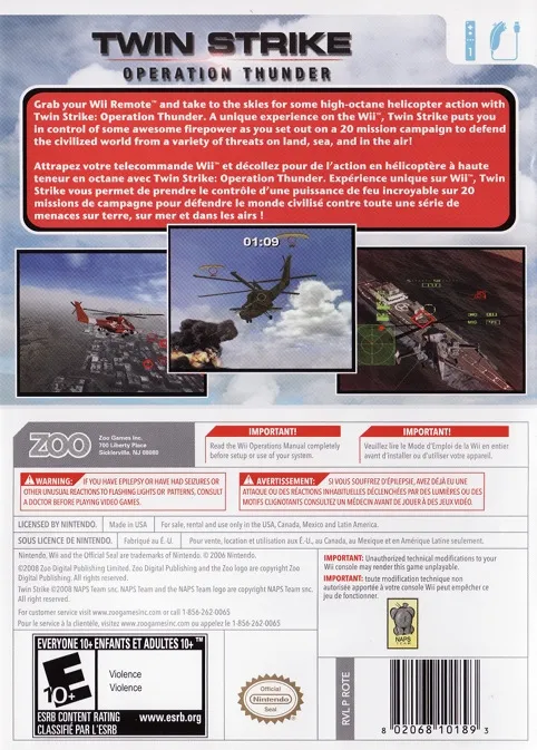 Twin Strike: Operation Thunder box back