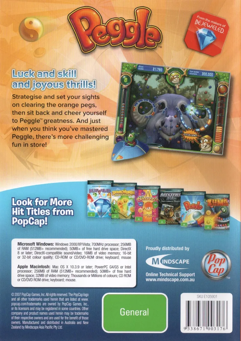 Peggle Deluxe box back
